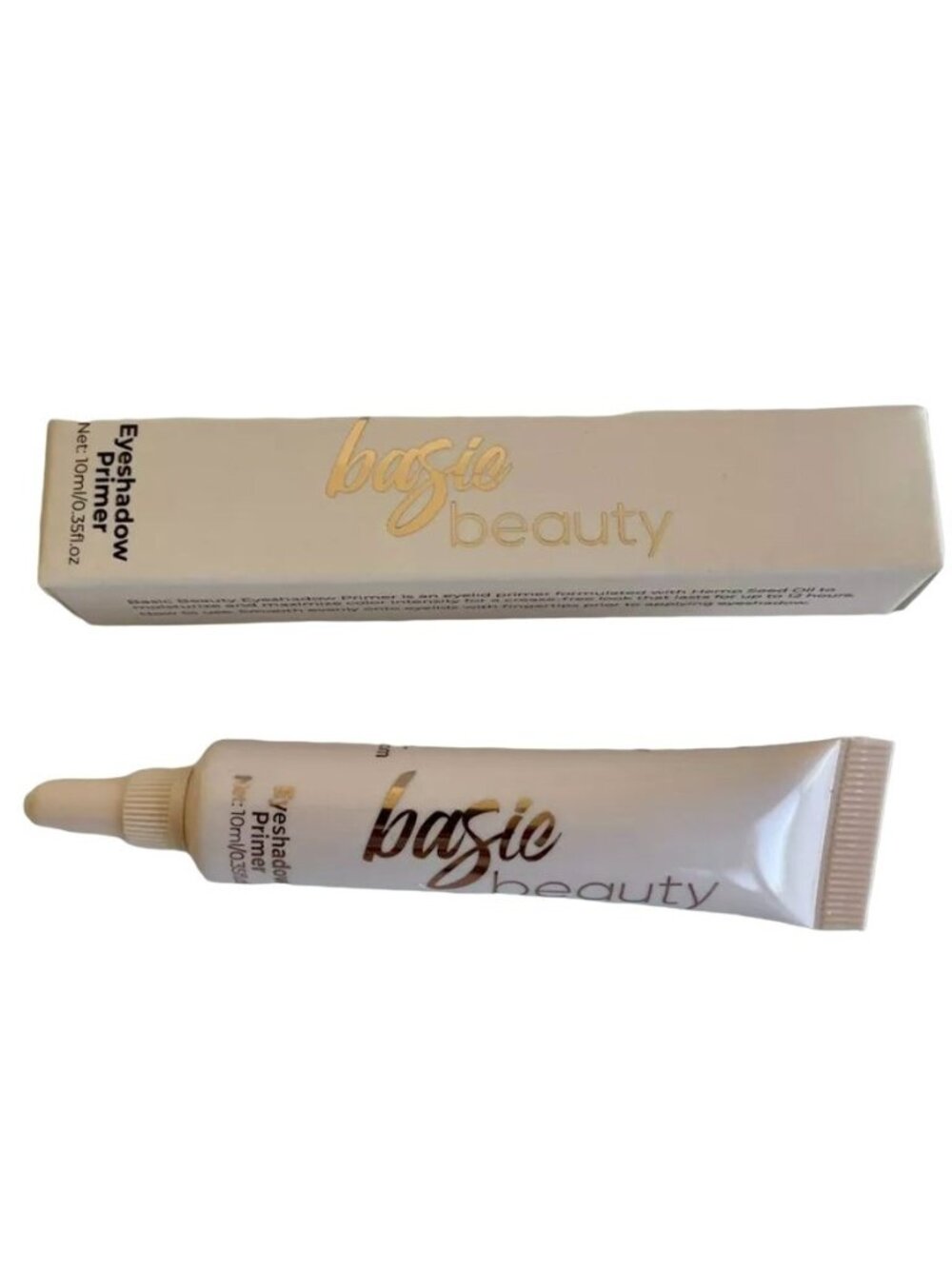 Basic Beauty Eyeshadow Primer Crease Free Long Lasting Over 12 Hours 0.35oz/10mL